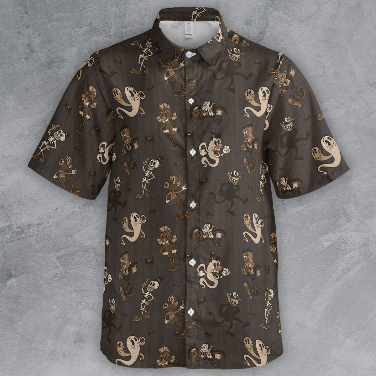 Horror Classic Monsters Universal Monsters Rubberhose Style Pattern Button Down Shirt