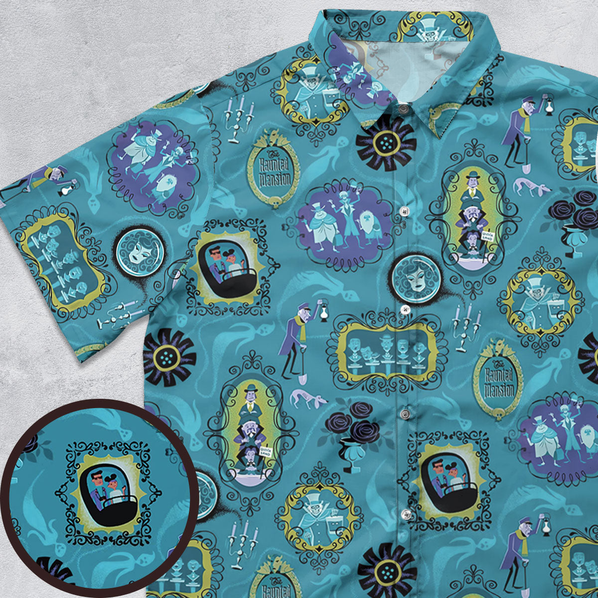 Haunted Mansion Pattern Button Down Shirt