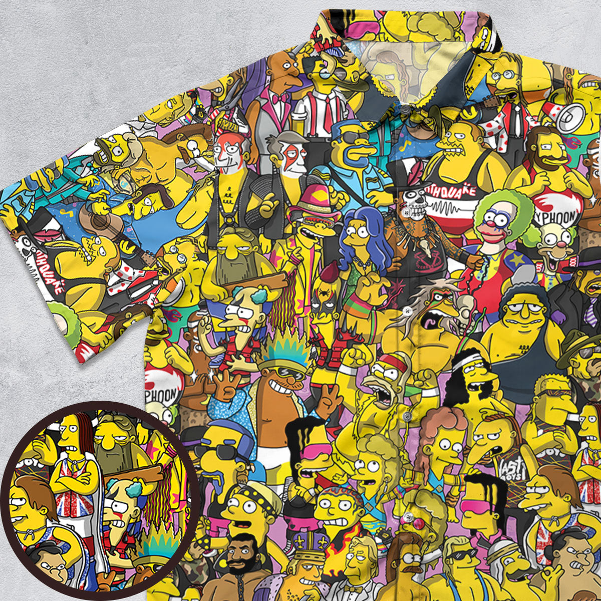 WWF Simpsons Button Down Shirt