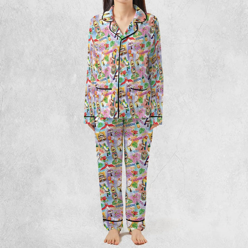 Tiki Room With Orange Bird Pajamas Set