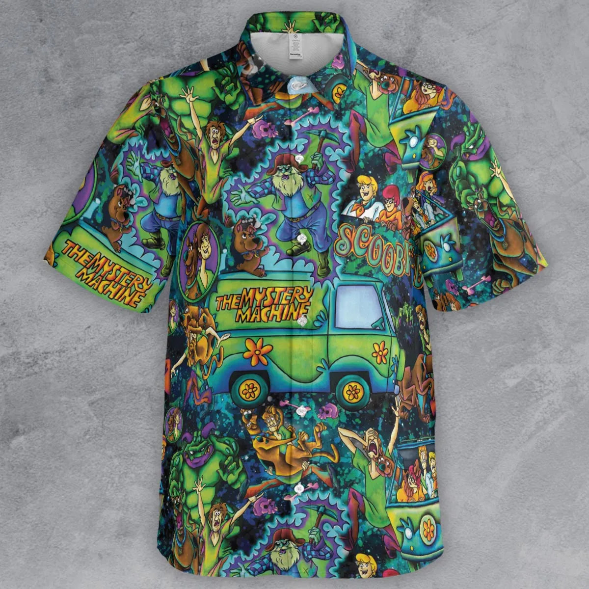 Monsters Mayhem and The Mystery Machine Scooby Doo Button Down Shirt
