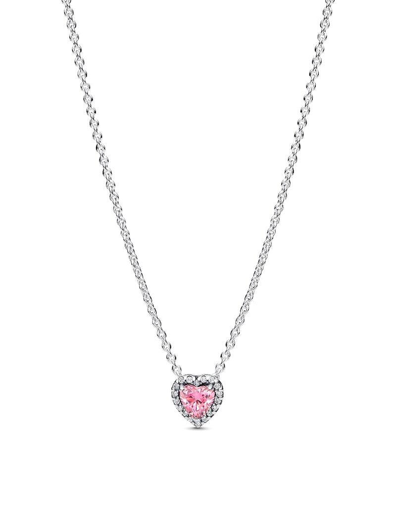 Sterling Silver Pink Heart Jewelry Set