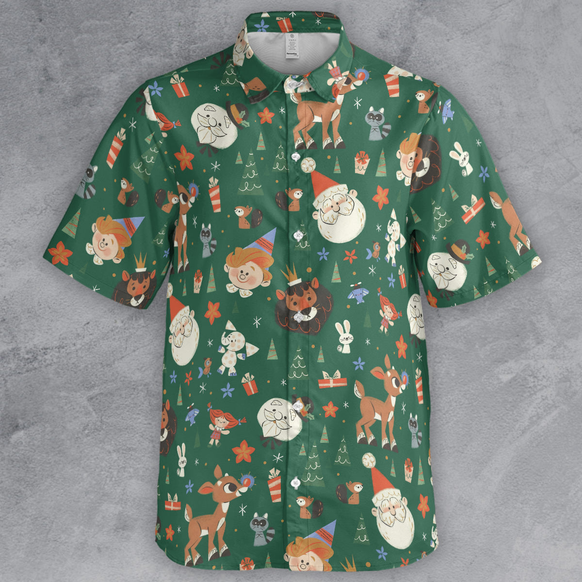 Rudolph The Red Nosed Reindeer Characters Button Down Shirt