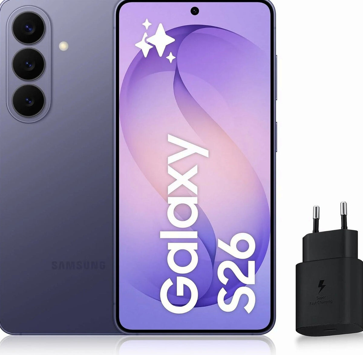 Samsung Galaxy S26 Android 5G Smartphone, 512 Go, Violet, 25W Fast Charger Included - Galaxy S26