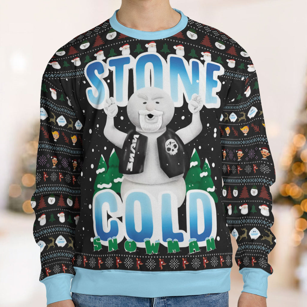 Stone Cold Snowman Rudolph Red Nosed Reindeer Ugly Christmas Sweatshirt