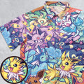 Evolutionary line of Eevee Pokemon Button Down Shirt