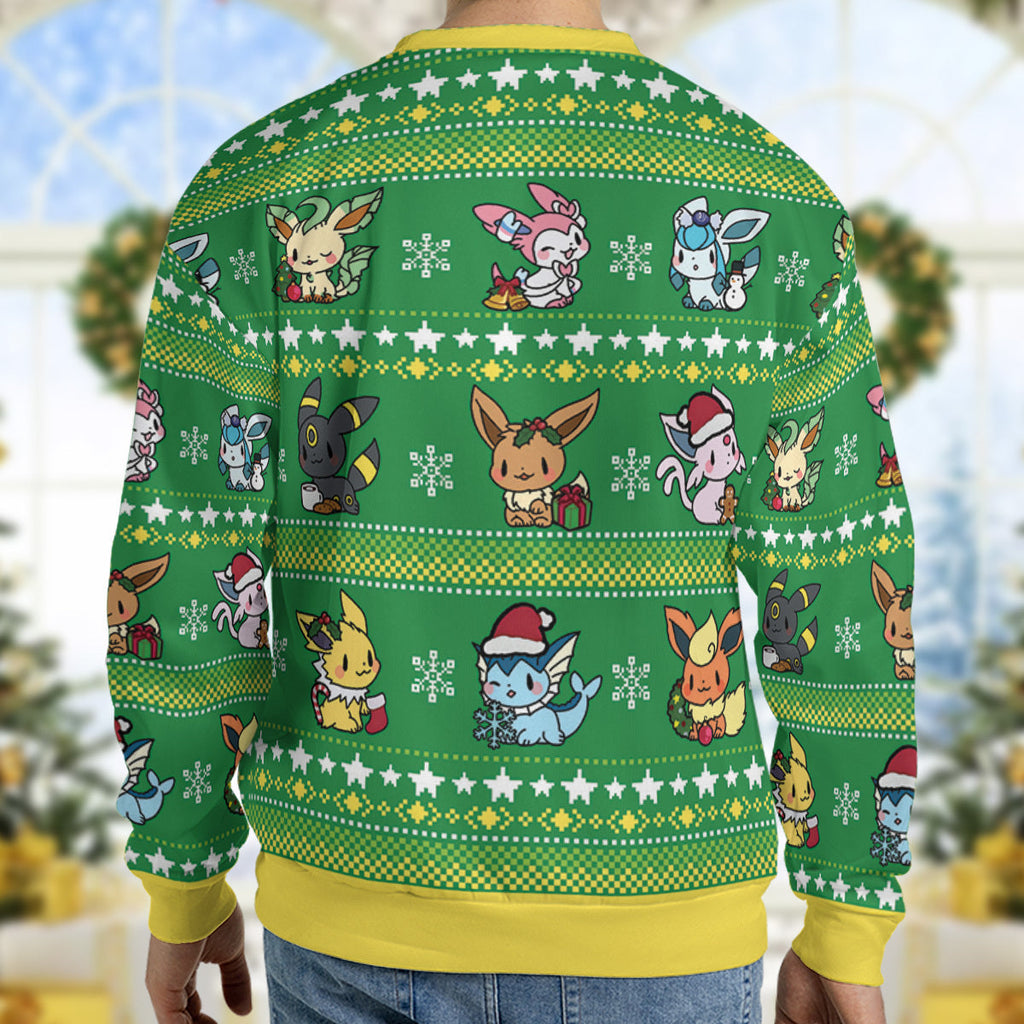 Eevee Merry Christmas Pokemon Ugly Christmas Sweatshirt