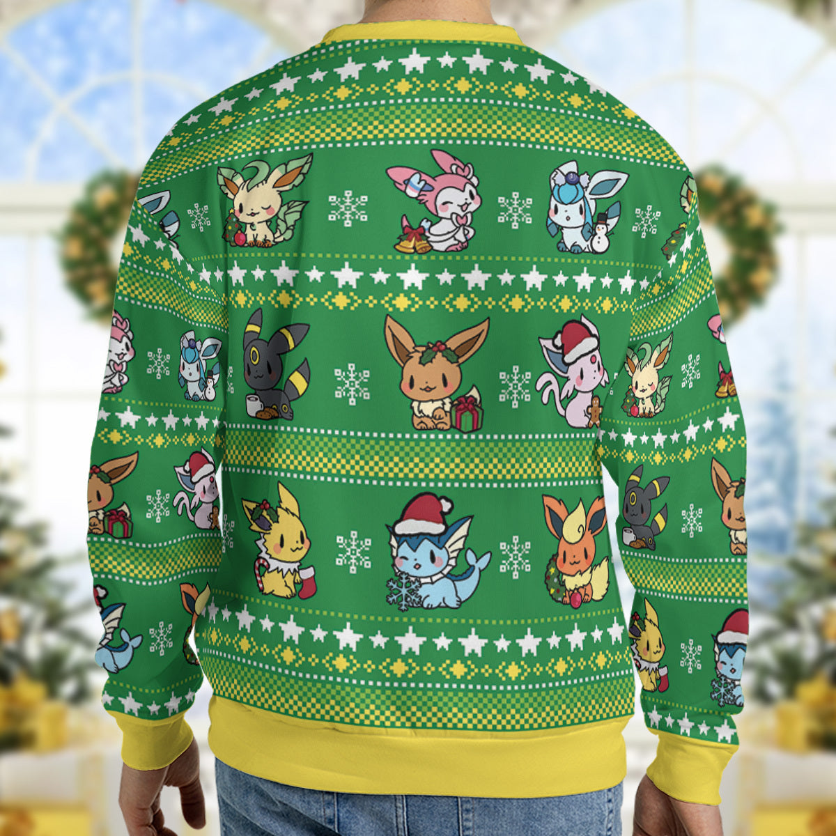 Eevee Merry Christmas Pokemon Ugly Christmas Sweatshirt