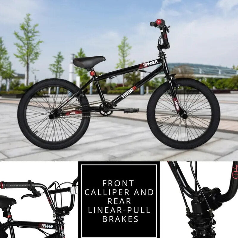 Hyper Bicycles Boys Spinner BMX Bike, 20 inch, Black, Steel Frame - HYP-T20-1100