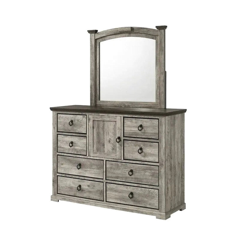Aimon Rustic Gray 5-Piece Panel Bedroom Set - King Or Queen