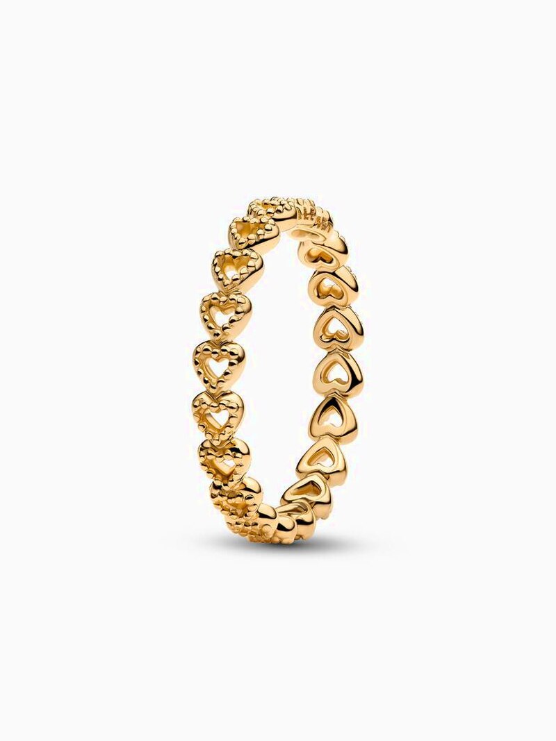 Open Heart Band Ring - Gold