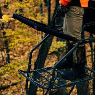Jumbo Jack Ladder Stand With Adjustable Shooting Rail, 26 in x 31 in Platform, Mesh Seat