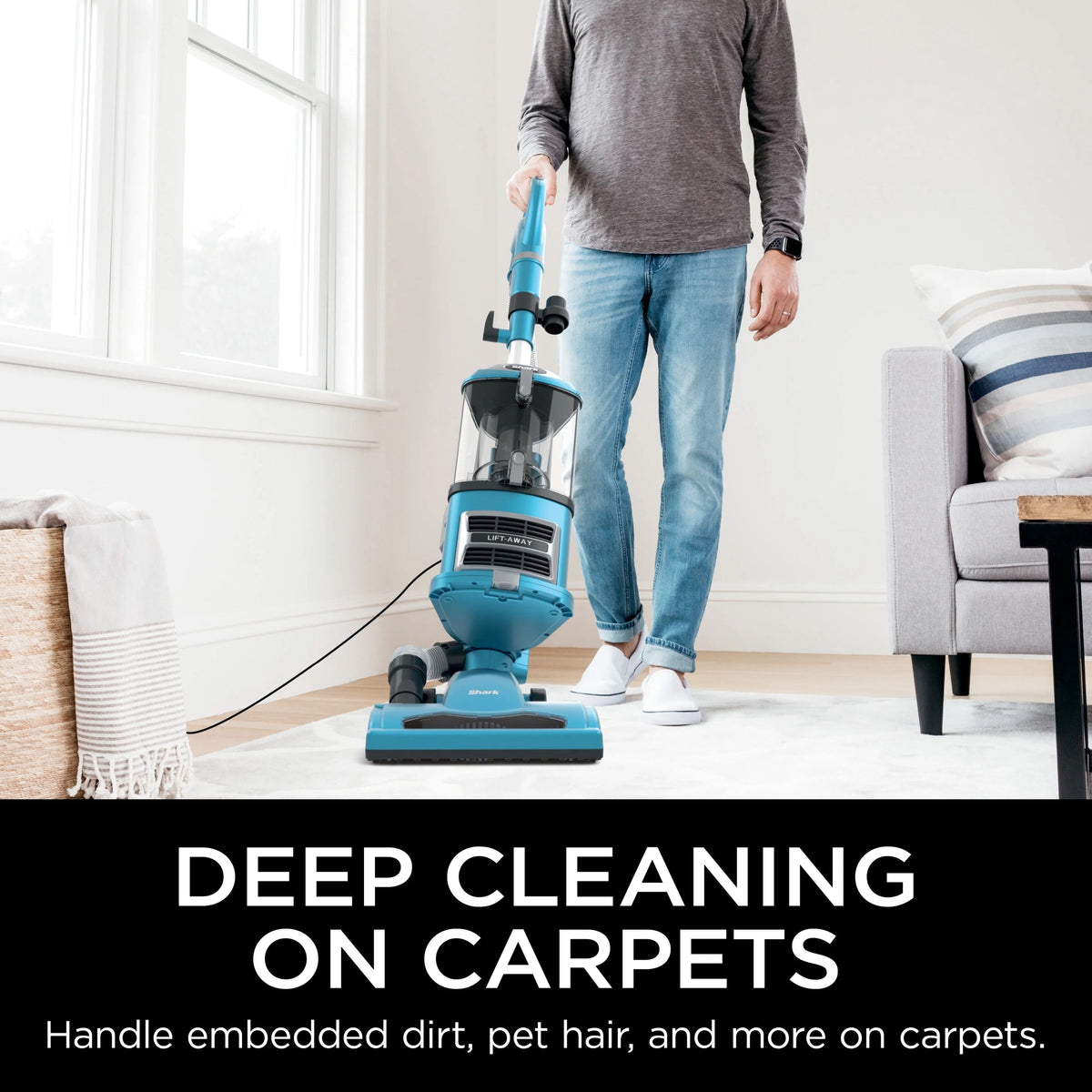 Shark Navigator Lift-Away Upright Vacuum, Bagless, Blue - NV380