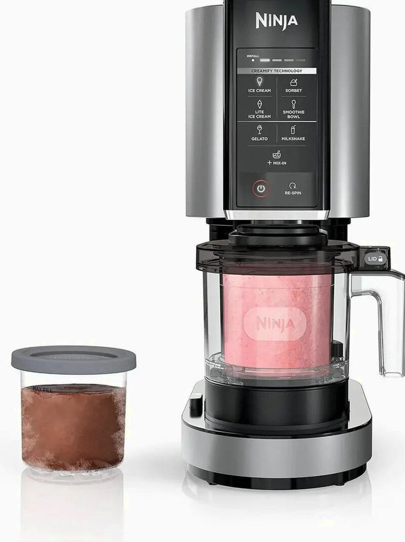 Ninja CREAMi Ice Cream Maker, 7 One-Touch Programs, 2 16-oz Pints, Silver - NC301