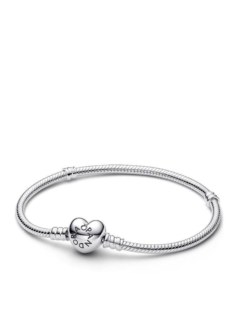 Heart Clasp Snake Chain Charm Bracelet