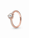Rose Gold-Plated Heart Halo Ring