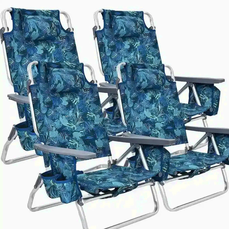 CraftPorch 4-Pack Folding Beach Chairs With 5-Position Recline