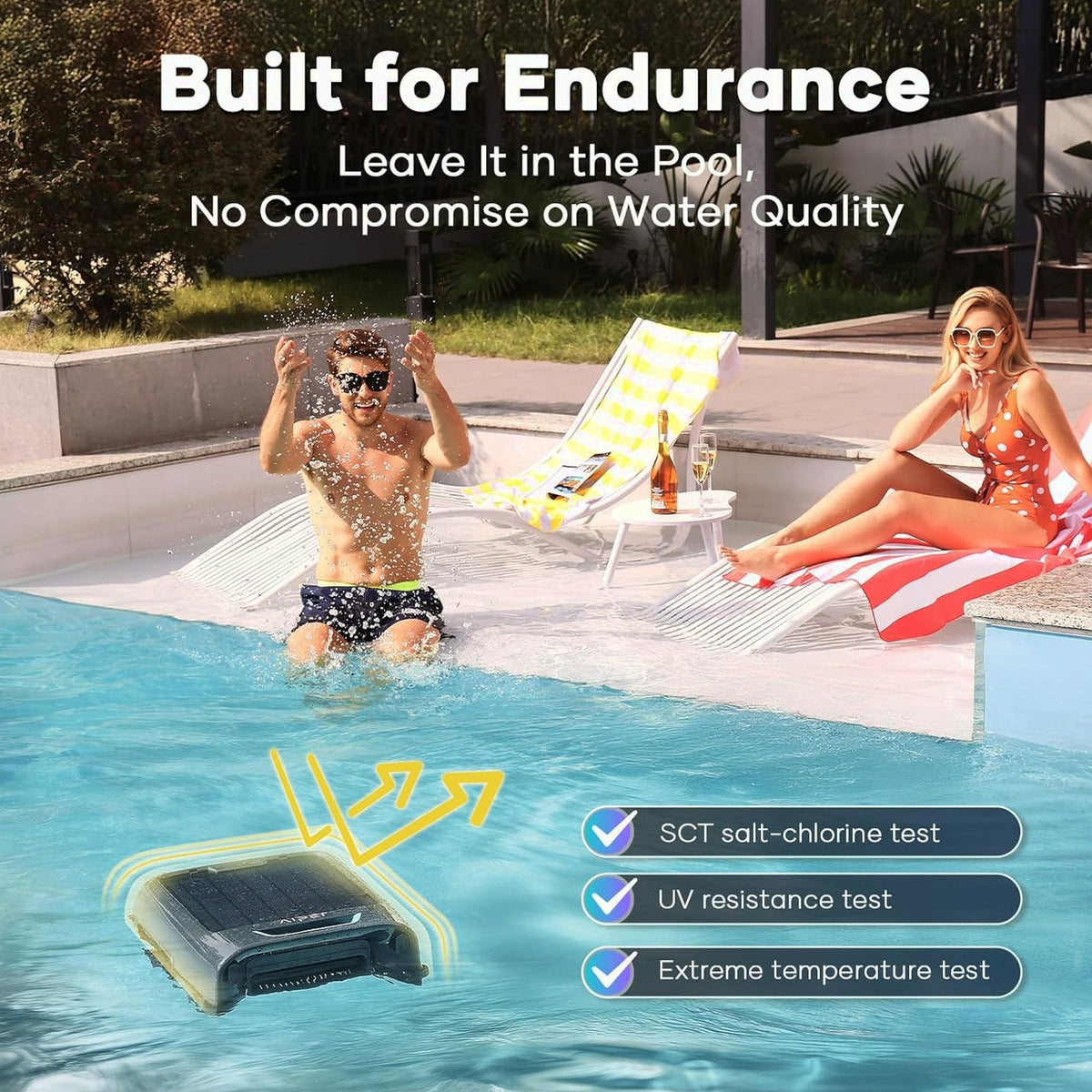 AIPER Solar Pool Skimmer, Gray - Surfer S2
