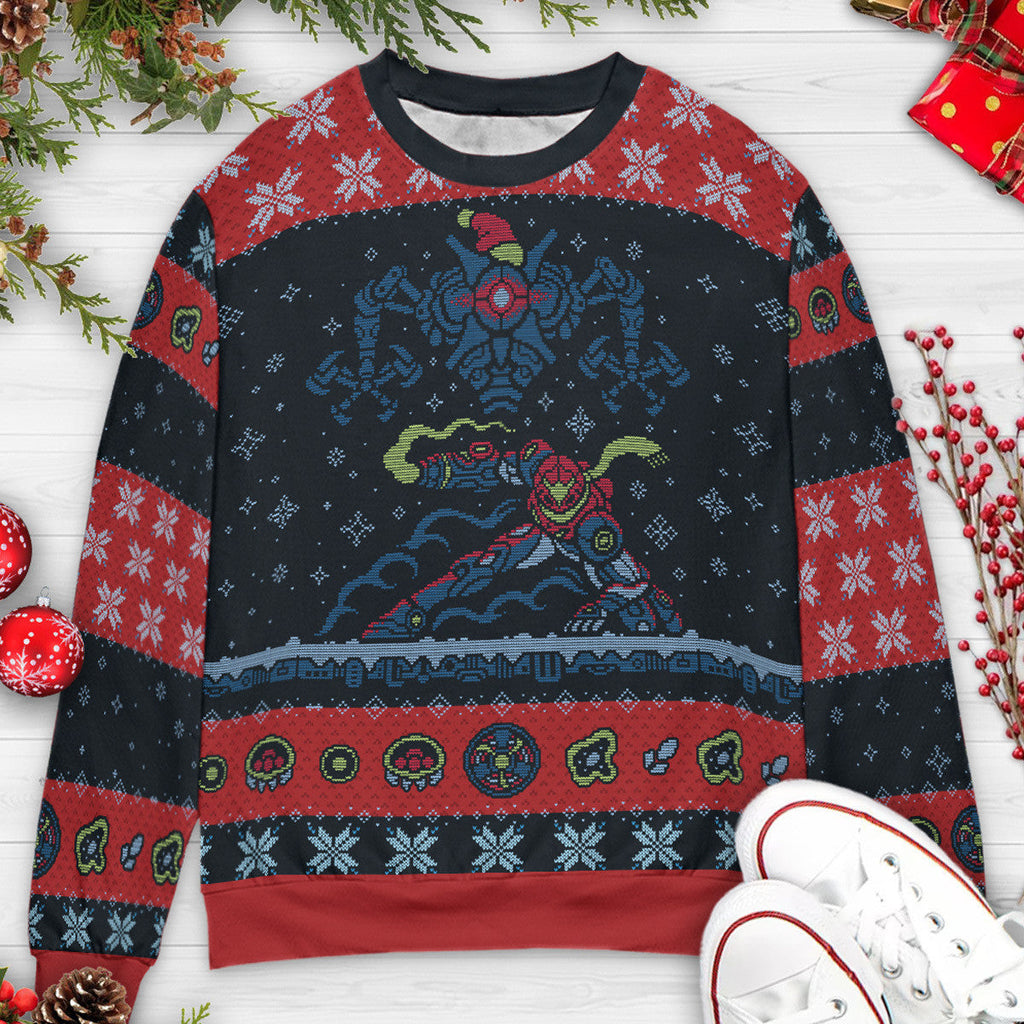 Dreaded Holiday Metroid Dread Ugly Christmas Sweatshirt