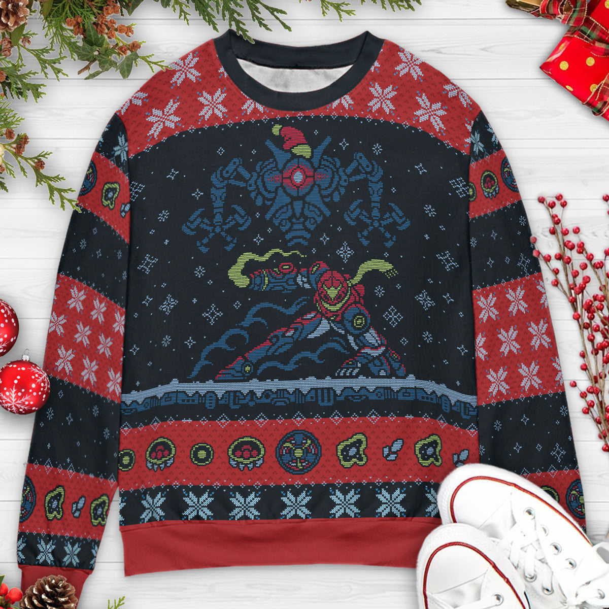 Dreaded Holiday Metroid Dread Ugly Christmas Sweatshirt