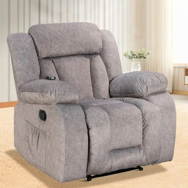Heated Massaging Recliner Chair, 65L x 37W x 41H