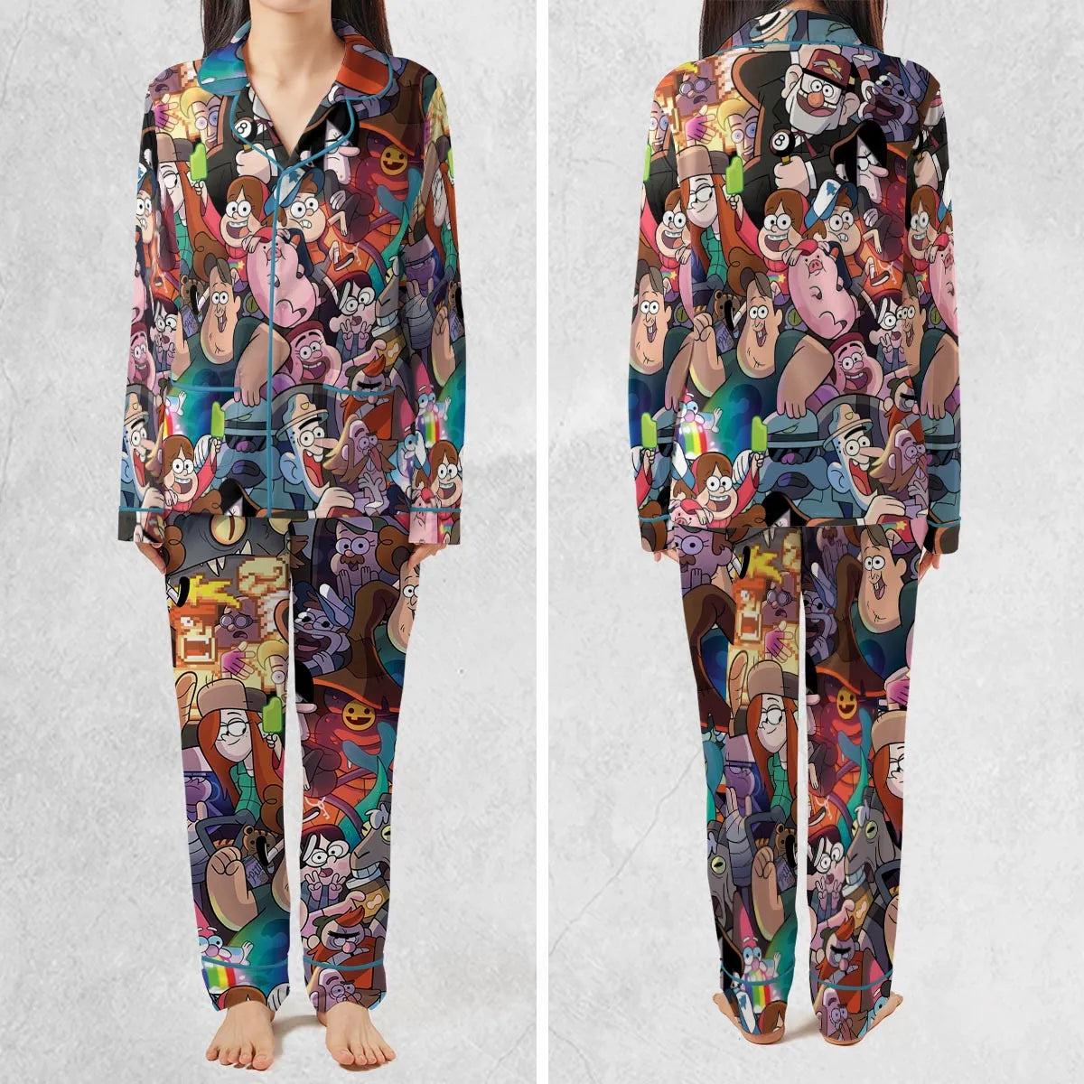 Gravity Falls Characters Pattern Pajamas Set