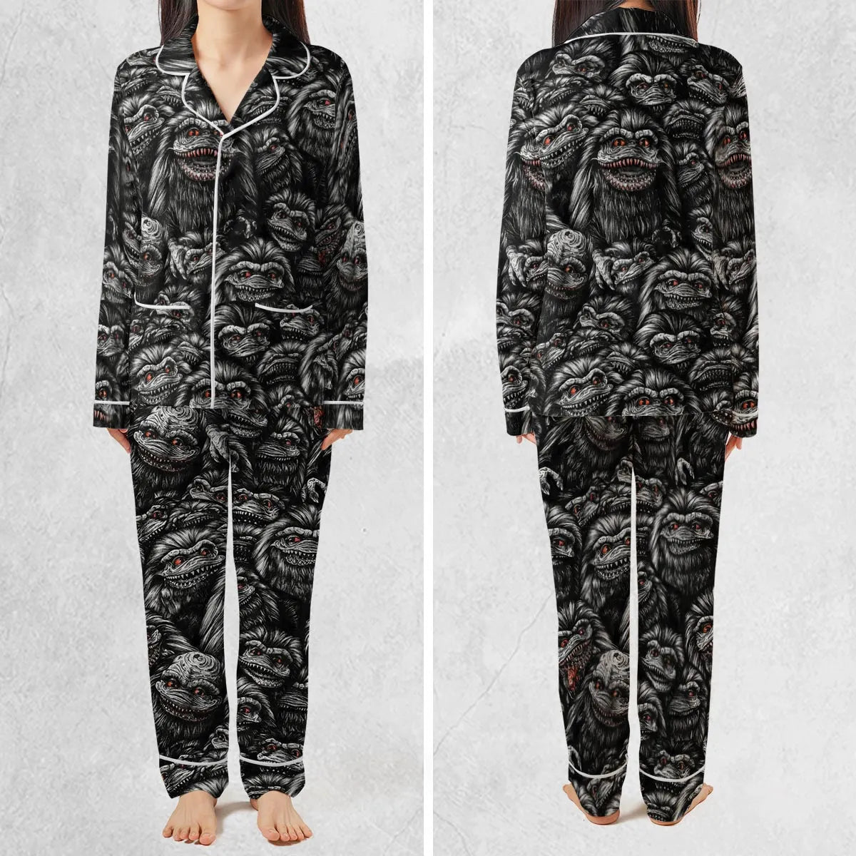 Critters Pattern Halloween Pajamas Set