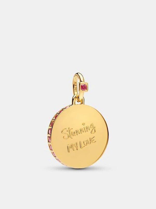 Portrait Medallion Dangle Charm - Gold