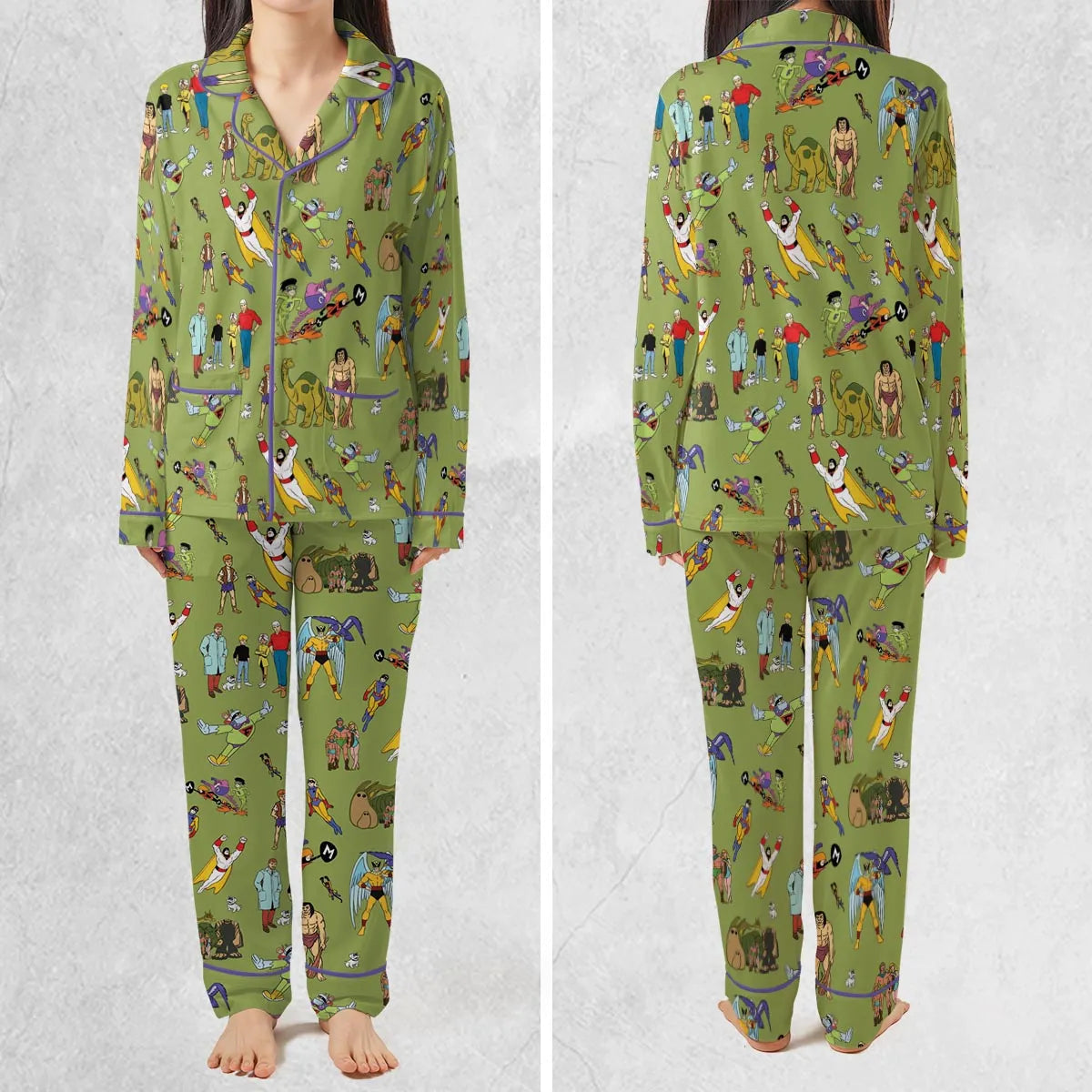 60s Vintage Characters Pajamas Set