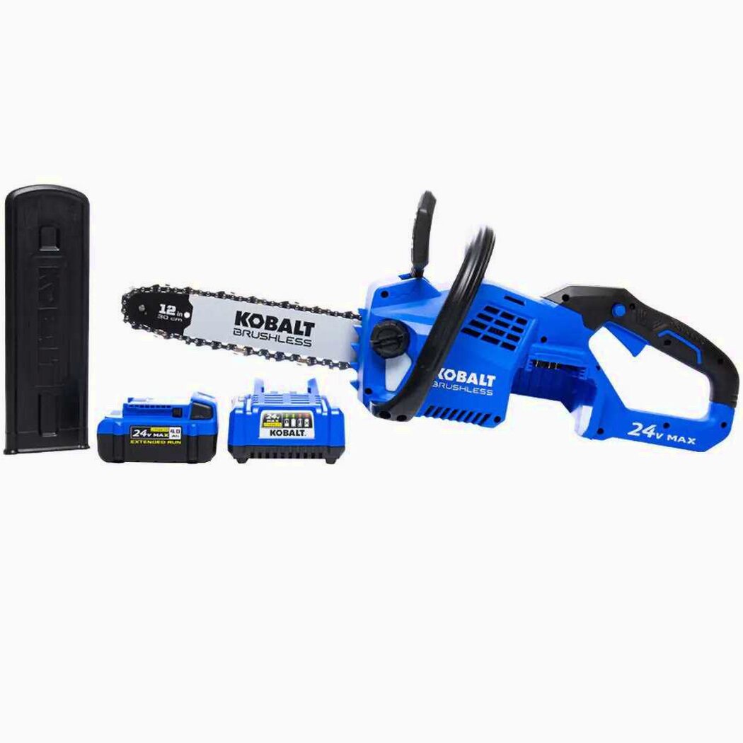 Kobalt 24-Volt 12-in Brushless Battery Chainsaw With 4 Ah Battery And Charger