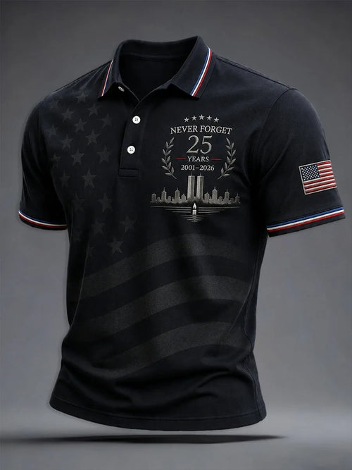 911 25Th Anniversary Never Forget Polo Shirt 9 11 Memorial Apparel Best Gifts For Husband