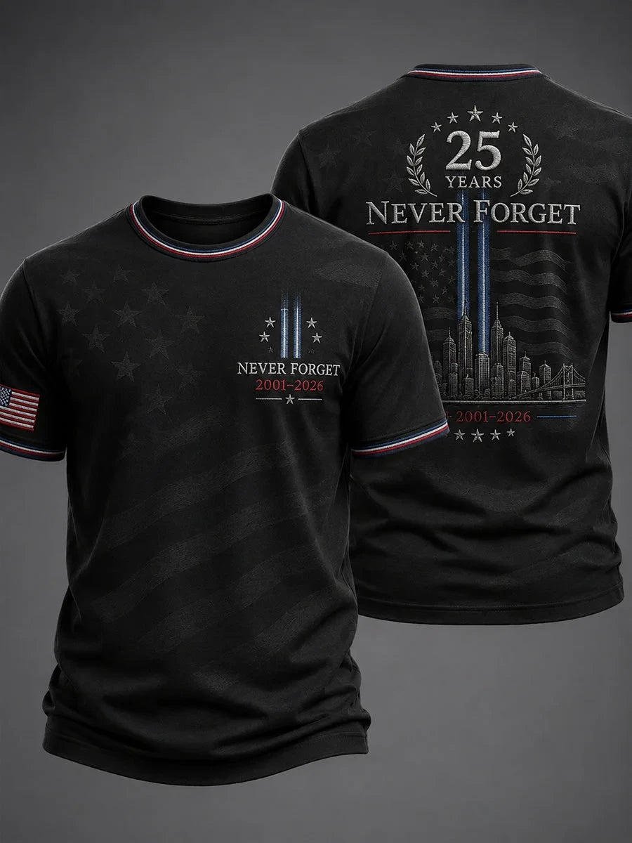 9 11 25Th Anniversary We Will Never Forget Vintage T-Shirt Patriotic 911 Memorial Apparel Best Gift Ideas