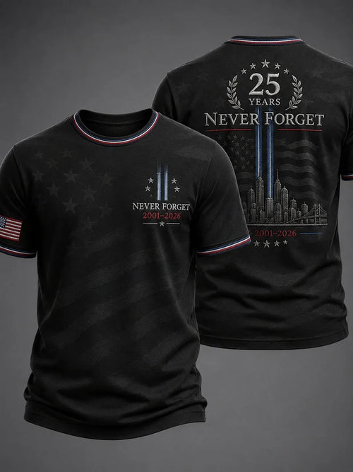 9 11 25Th Anniversary We Will Never Forget Vintage T-Shirt Patriotic 911 Memorial Apparel Best Gift Ideas