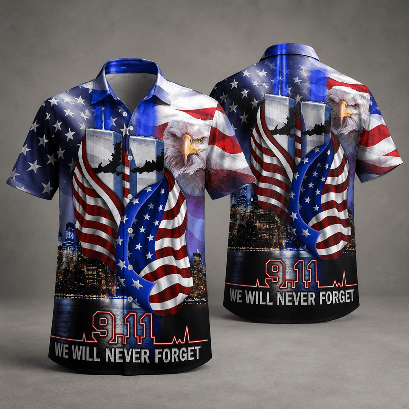9 11 Eagle Towers Memorial Hawaiian Shirt Freedom Remembers Aloha Shirt Gifts For Fans