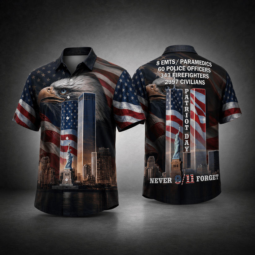 9 11 Patriot Day Eagle Hawaiian Shirt Liberty Remembrance Aloha Shirt Gift Ideas For Men