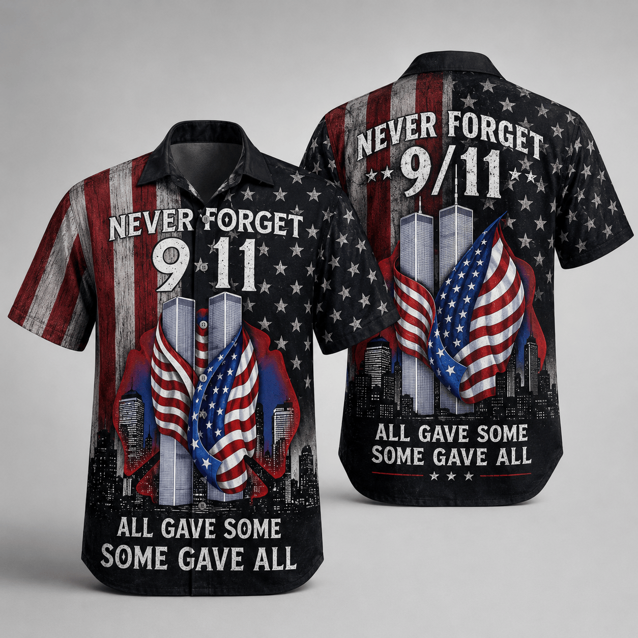 Freedom Towers 9 11 Never Forget Memorial Hawaiian Shirt 25th Anniversary Aloha Shirt Fan Gift