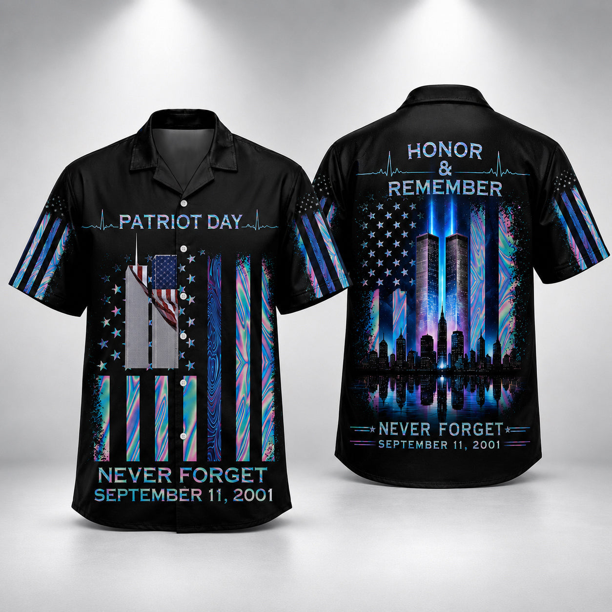 Patriot Day Honor & Remember 9 11 Memorial Hawaiian Shirt 25th Anniversary Memorial Merch Gifts