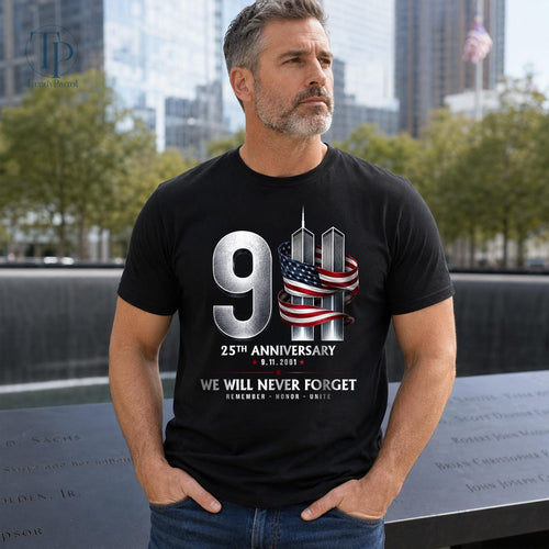 9 11 25th Anniversary Memorial T-Shirt Patriotic American Flag Shirt Present For Brother