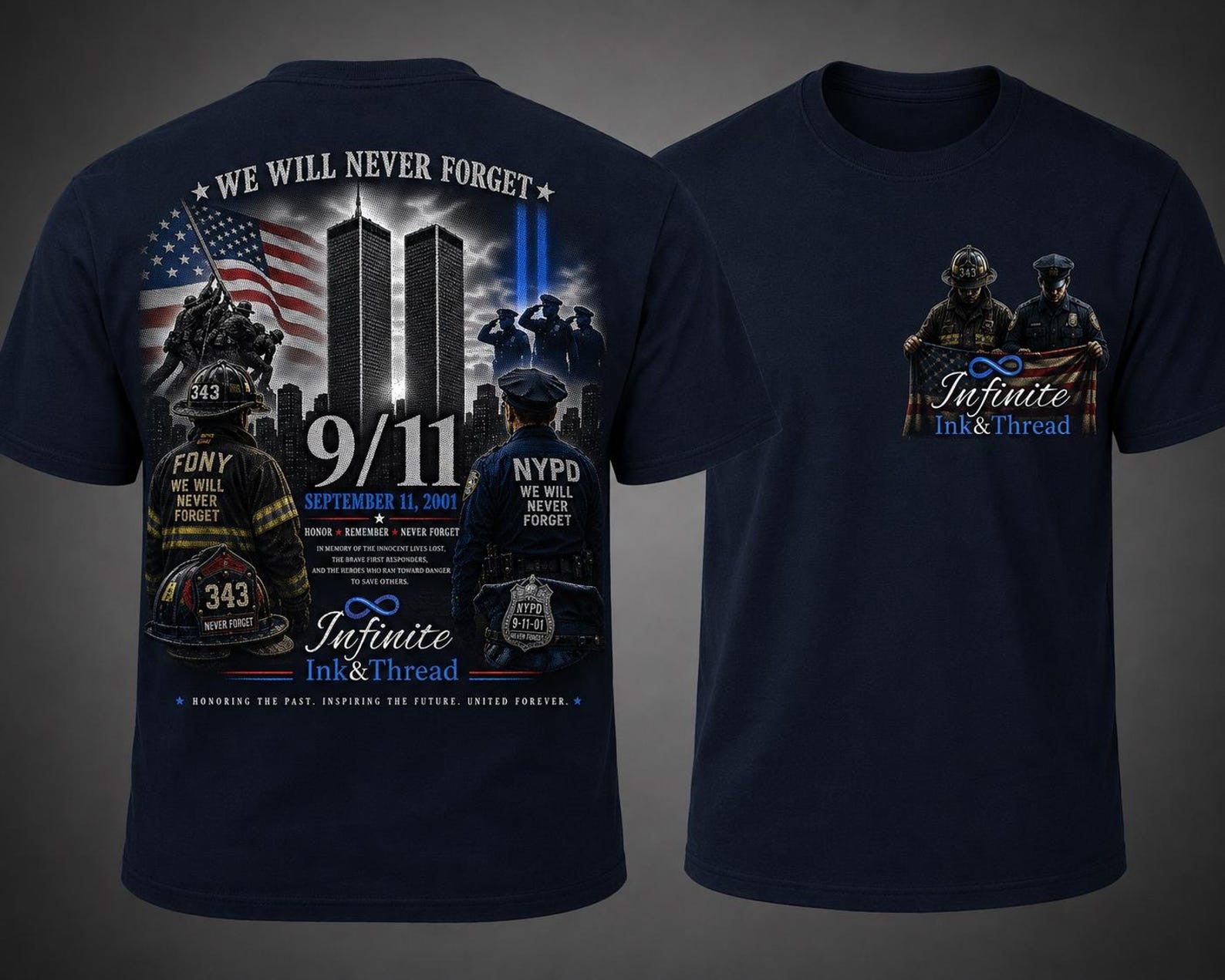9 11 We Will Never Forget Eagle T-Shirt 25th Anniversary Memorial Merch Gifts For Person