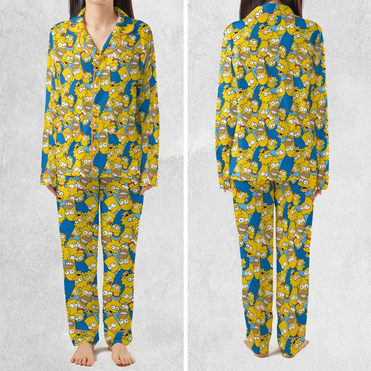 Head Toss The Simpson Characters Pajamas Set