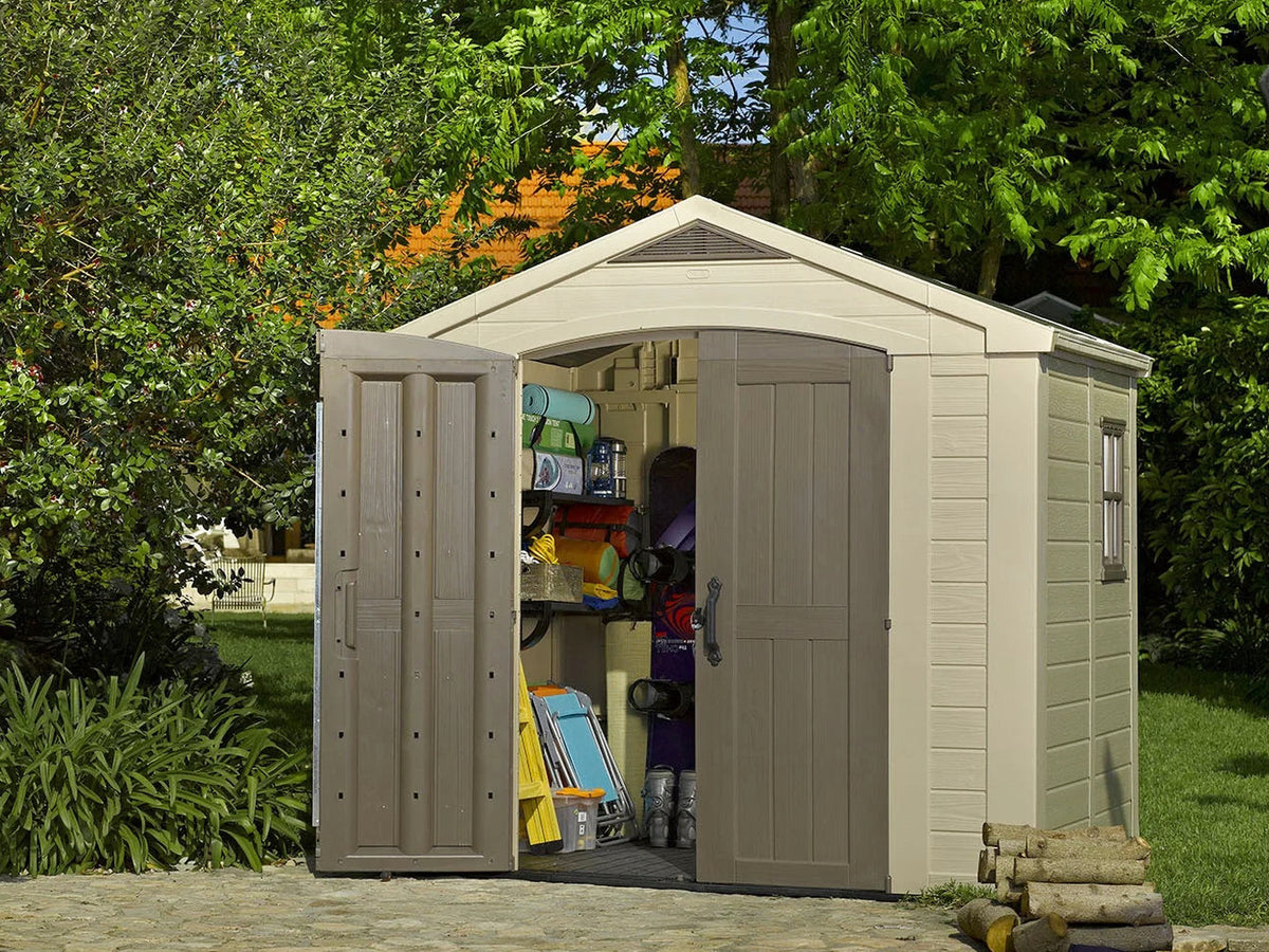 Keter Resin Outdoor Storage Shed, Taupe, 8 x 11 Foot - Factor