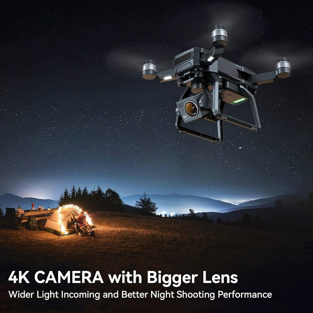 Bwine GPS Camera Drone With 4K Night Vision, 3-Axis Gimbal, 3 Batteries, Black - F7GB2 3B