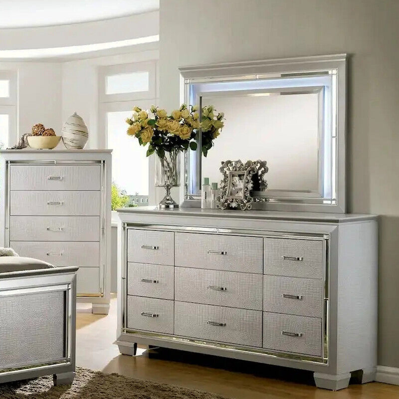 Furniture Of America 9-Drawer Wood Dresser With Mirror - Ruff Crocodile