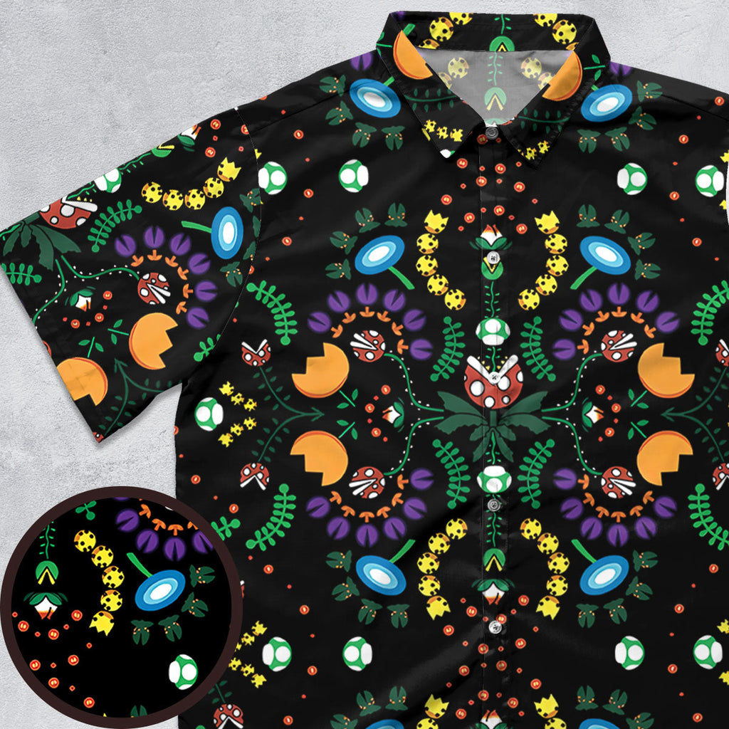 Mario Bros Piranha Plant Button Down Shirt
