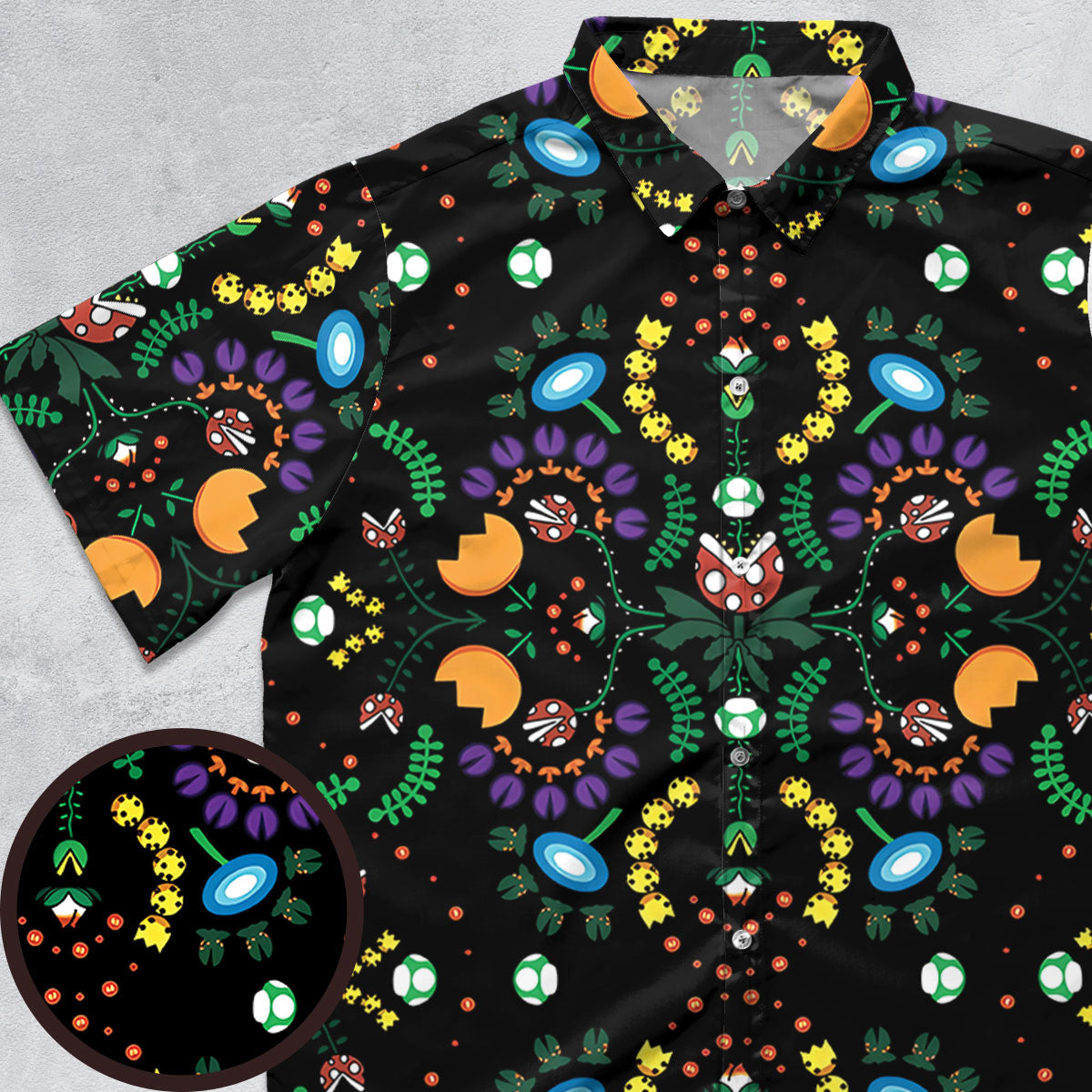Mario Bros Piranha Plant Button Down Shirt