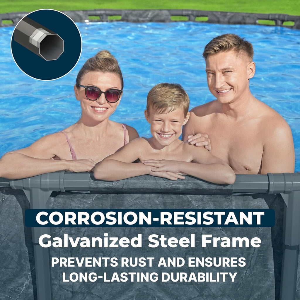 Bestway Above Ground Pool Set, 18 ft x 52 in, Dark Marble - APX 365