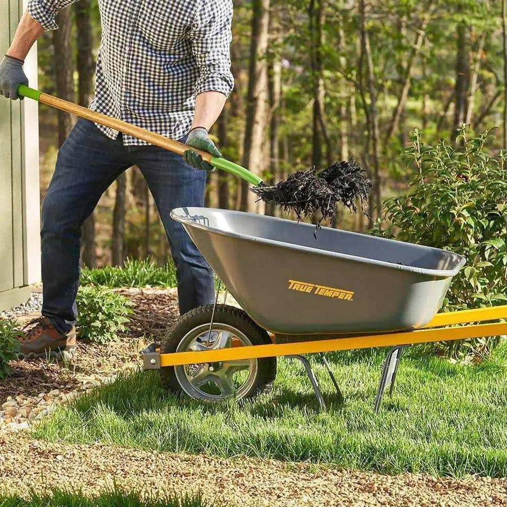 True Temper Residential Steel Wheelbarrow, 6 cu ft