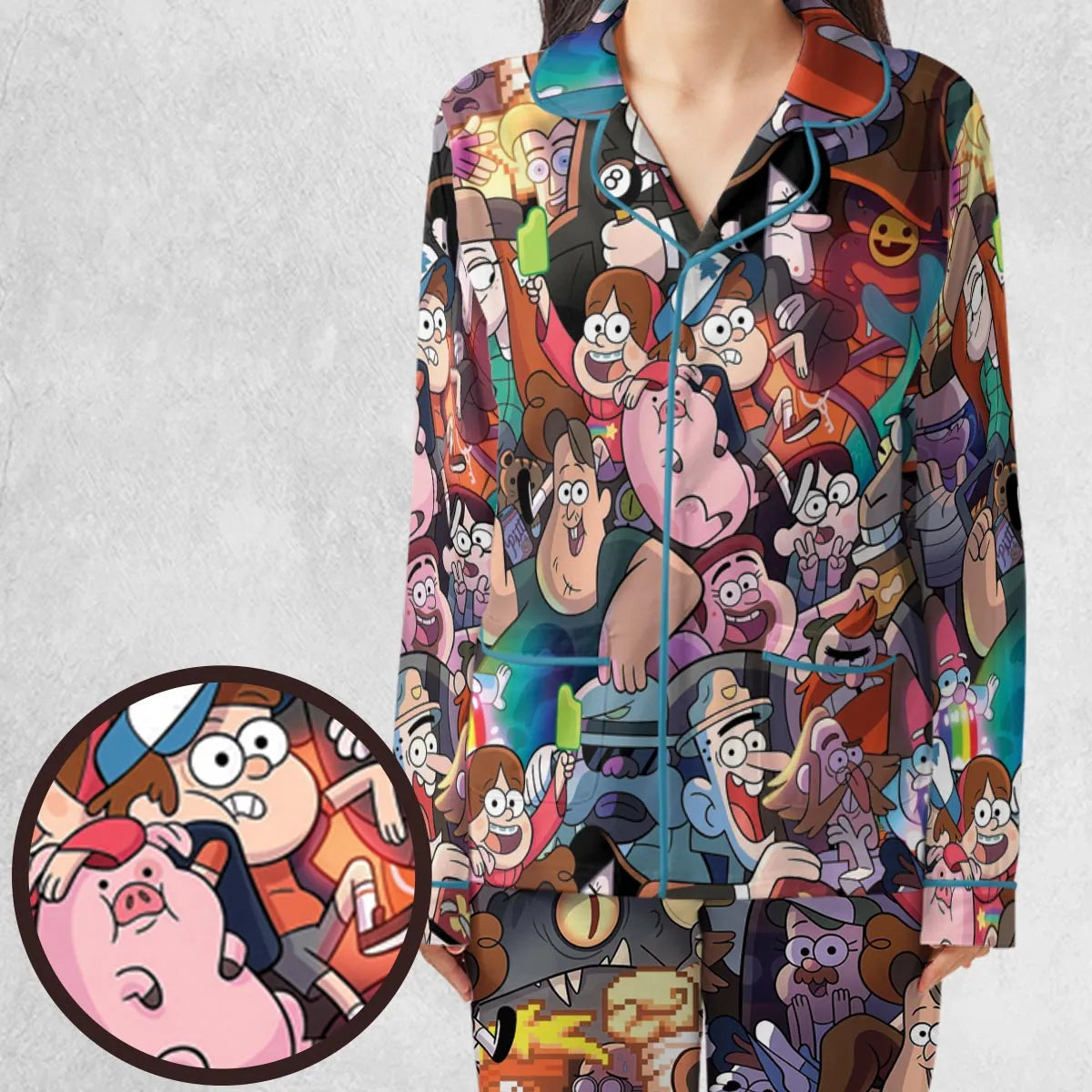 Gravity Falls Characters Pattern Pajamas Set