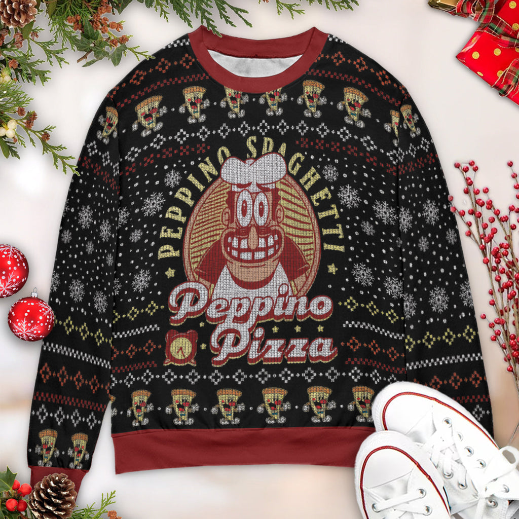 Peppino Pizza Pizza Tower Ugly Christmas Sweatshirt