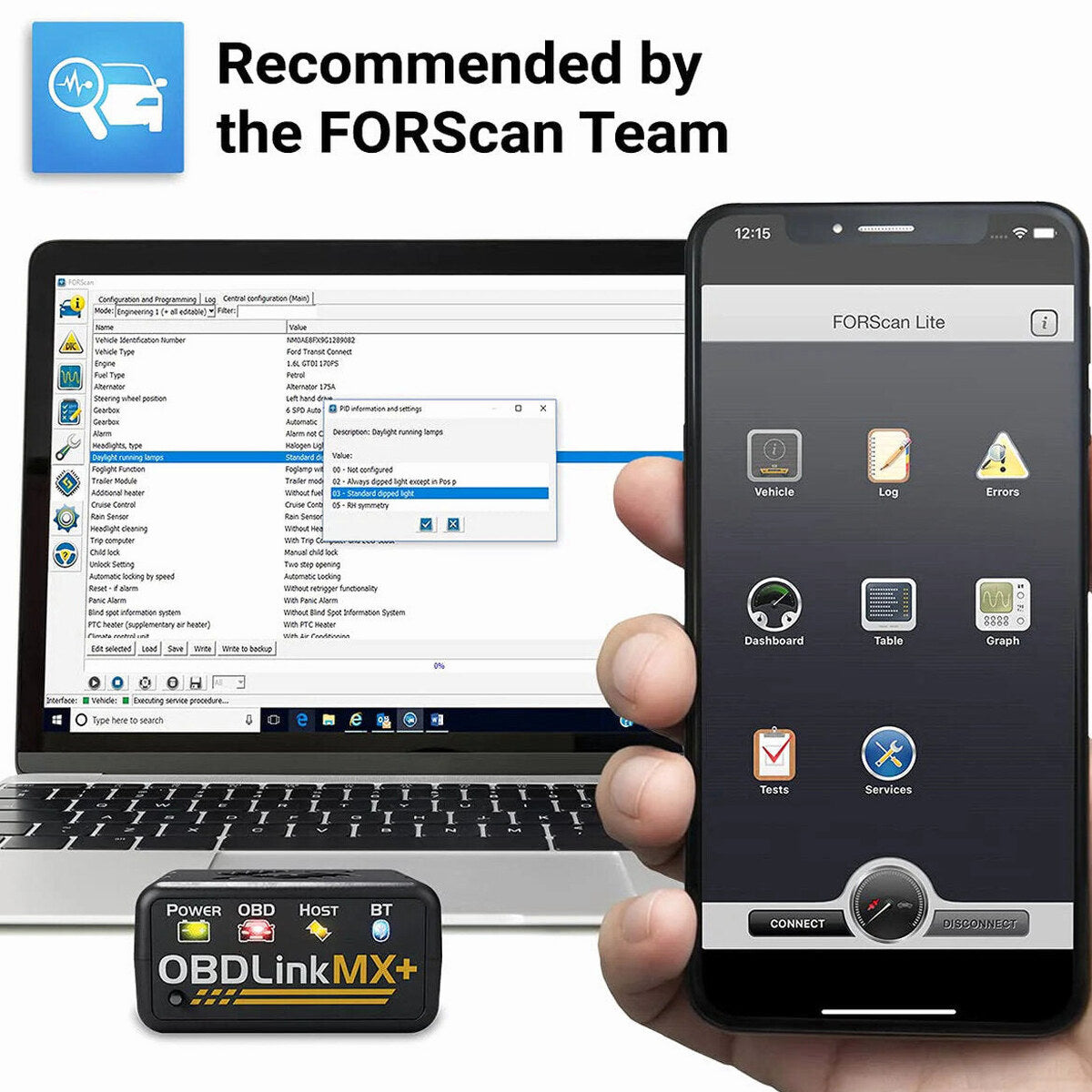 OBDLink Bluetooth OBD Scanner for iPhone, Android and Windows - MX+